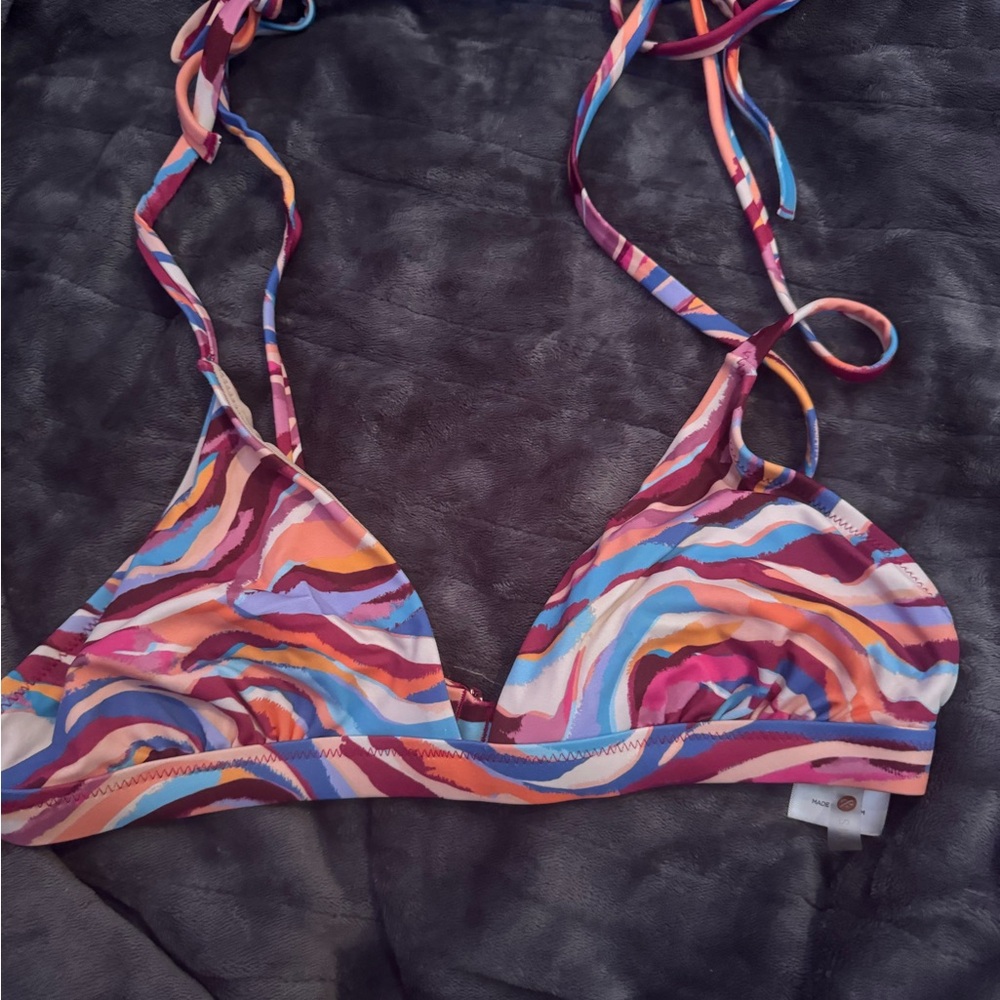 Colorful Swirl Bikini Top